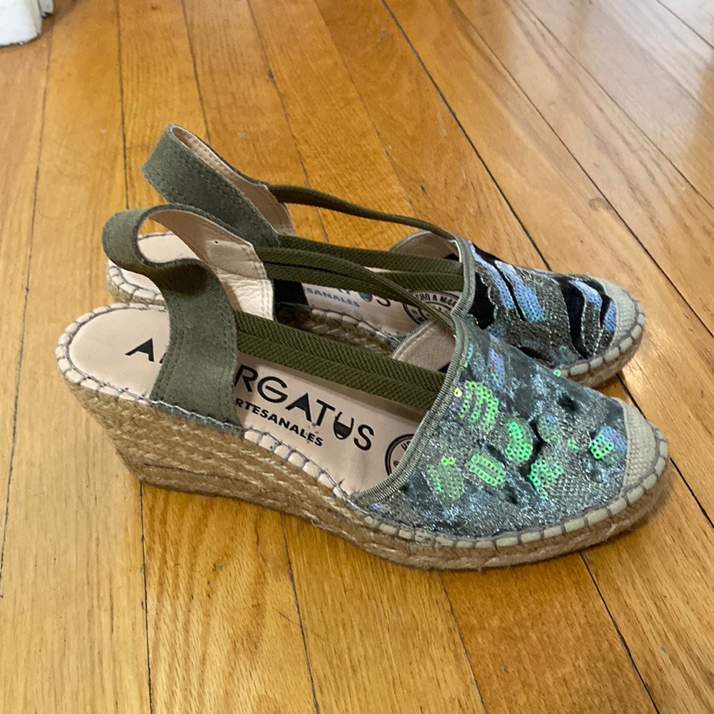 High heeled espadrilles